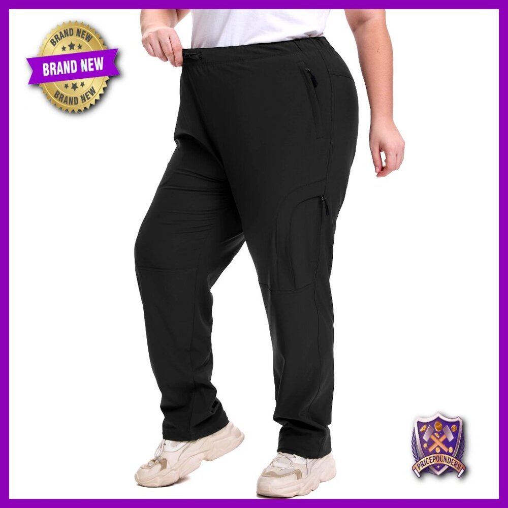 Plus Size Hiking Pants UPF50 Stretchy Cargo Pockets Waterproof Outdoor